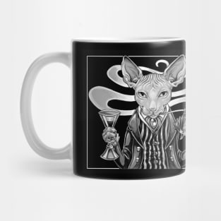 Lord Hairless Cat with Bat and Pipe Mug